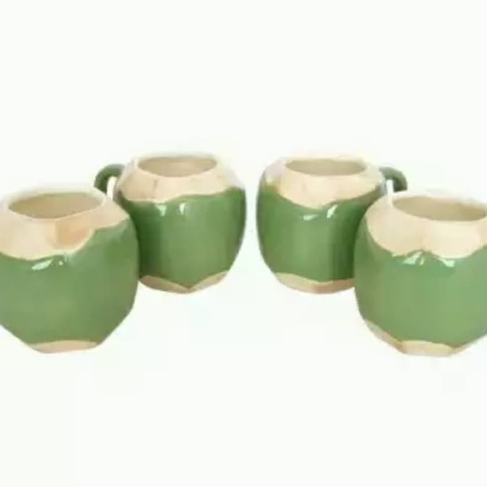 Coconut Mug cangkir gelas model KELAPA MUDA unik - Mug coconut