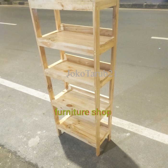rak buku rak sepatu rak pajangan 120×50×35cm TxPxL kayu jati belanda murah