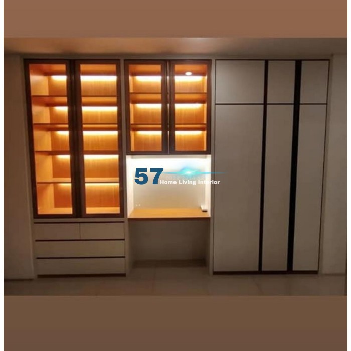 Lemari Pakaian Dan Rak Serbaguna Minimalis Bahan Multiplek HPL