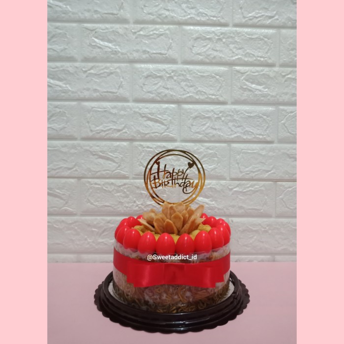 

noode cake / indomie cake / mie uang tahun / kue mie / mie cake - 2 Topping, 18 cm