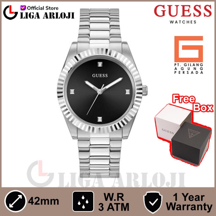 GUESS GW0542G1 Original CONNOISSEUR Jam Tangan Pria Analog Silver