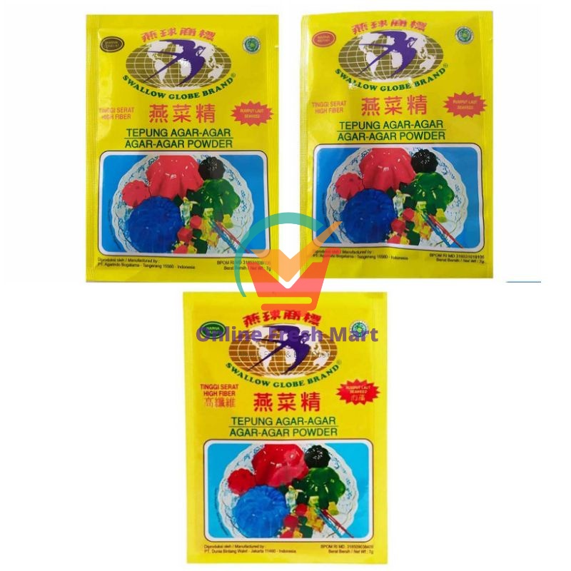 

Swallow Globe Tepung Agar-Agar Hijau Merah coklat - Online Fresh Mart Denpasar