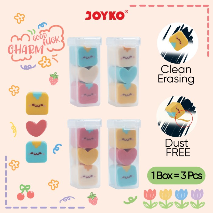 

PAKBOS Penghapus Eraser Joyko ER-134 Good Luck Charm 1 Pack 3 Pcs