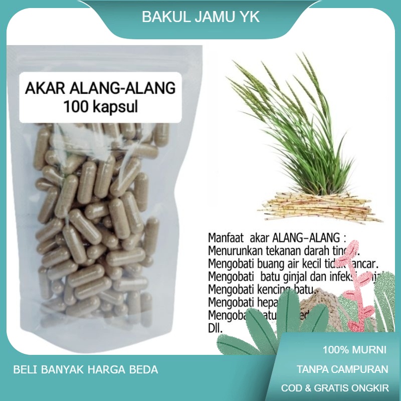 

Kapsul Akar alang-alang isi 100 pcs untuk stroke batu ginjal radang hati prostat