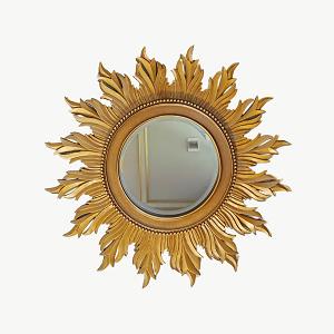 Pigura Cermin Matahari / Hiasan Dinding /Cermin Ukir Jati