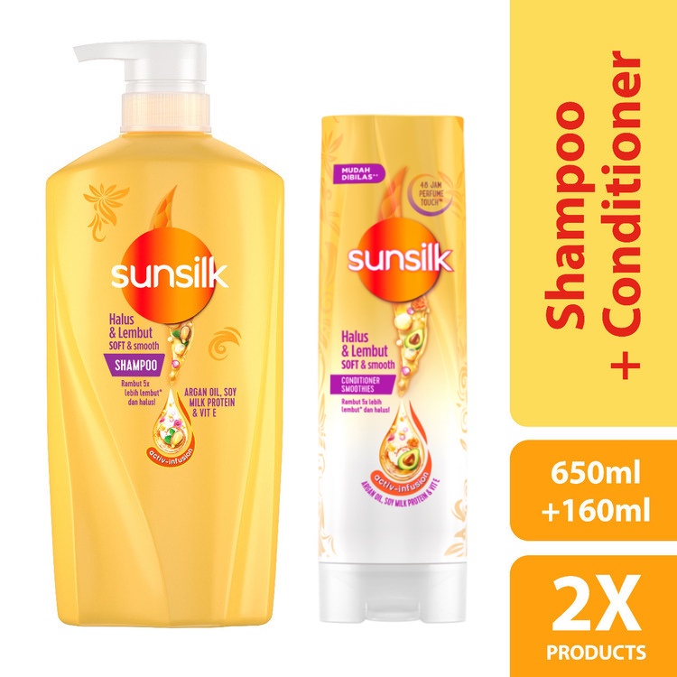 Buy 1 Sunsilk Soft & Smooth Shampoo 650ml & 1 Sunsilk Soft & Smooth Conditioner 160ml