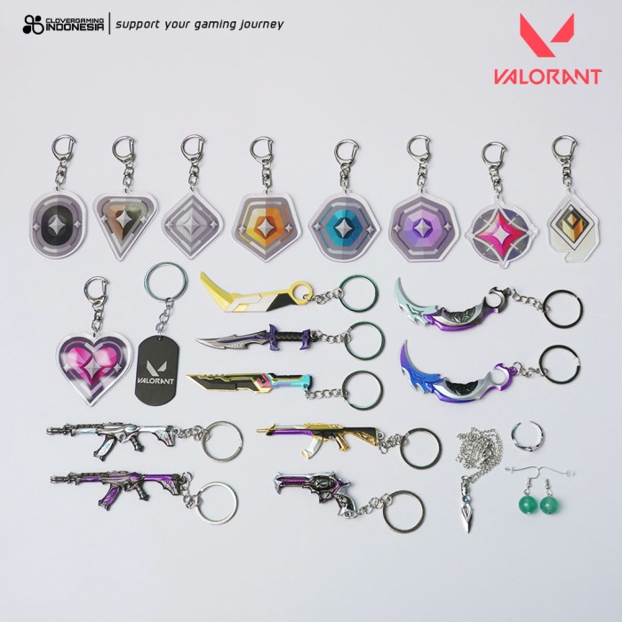 Keychain Valorant Rank Acrylic Gantungan Kunci Accesories Video Game Gantungan Kunci