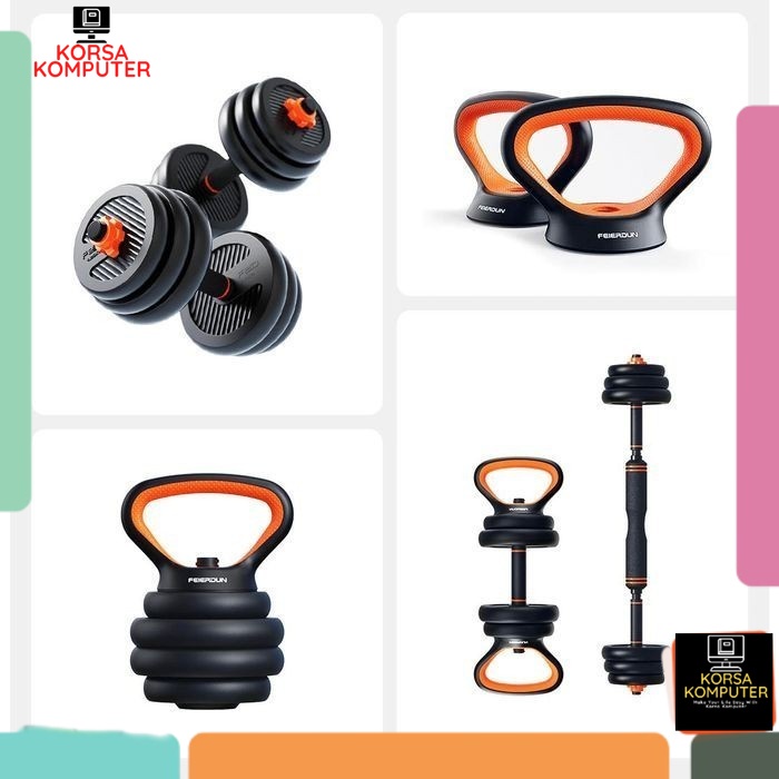 Alat Fitnes SET 20KG FED DUMBELL BARBEL Alat Gym Barbel Fitness Portable FED DUMBELL BARBEL SET 20 K