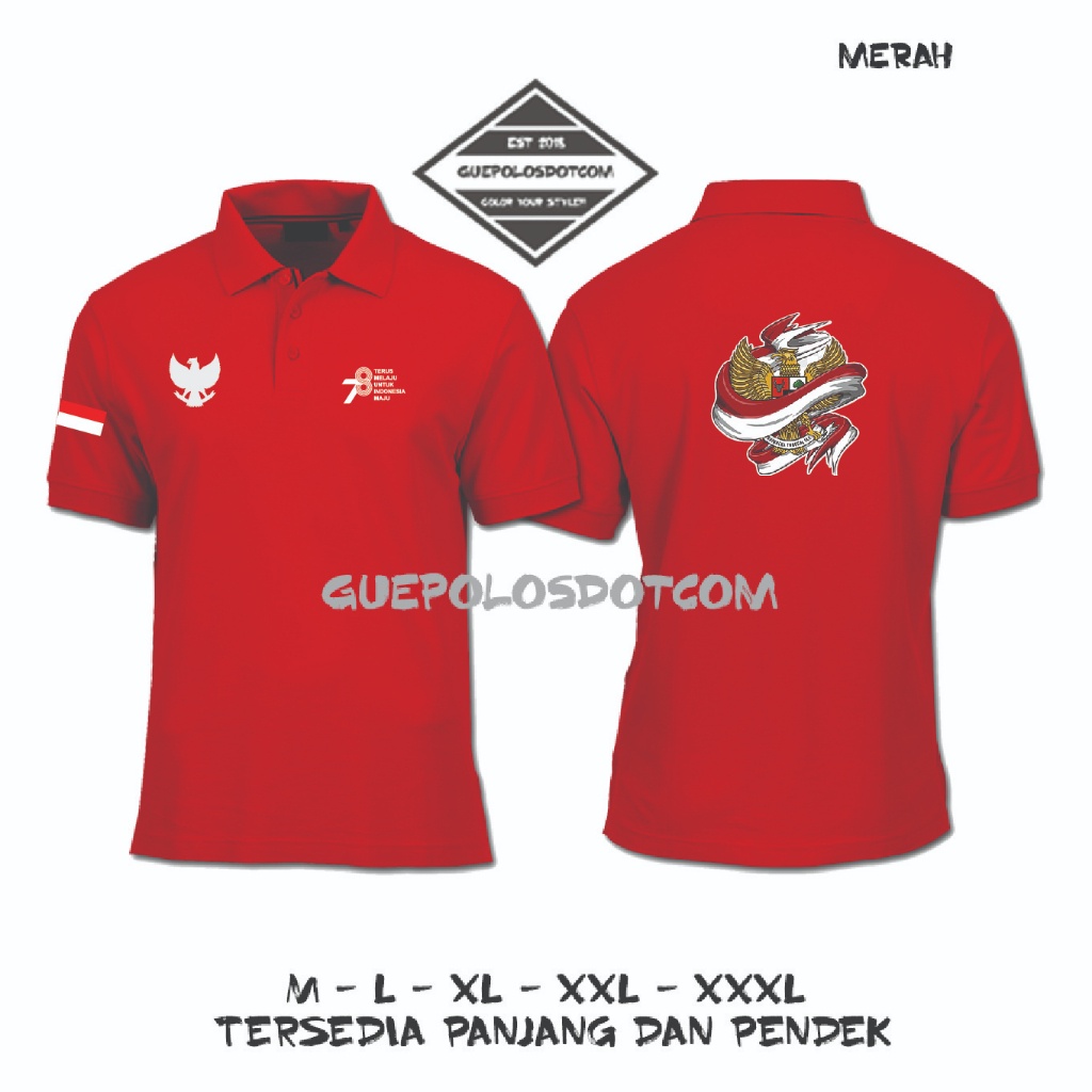 KAOS POLO AGUSTUS garuda 78th HUT RI Ke 78 - KAOS 17 AGUSTUS - POLO KAOS KERAH POLOSHIRT AGUSTUS DIR
