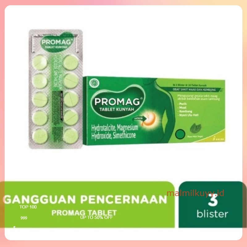 Promag tablet ( dus isi 3 strip @ 10 tablet)