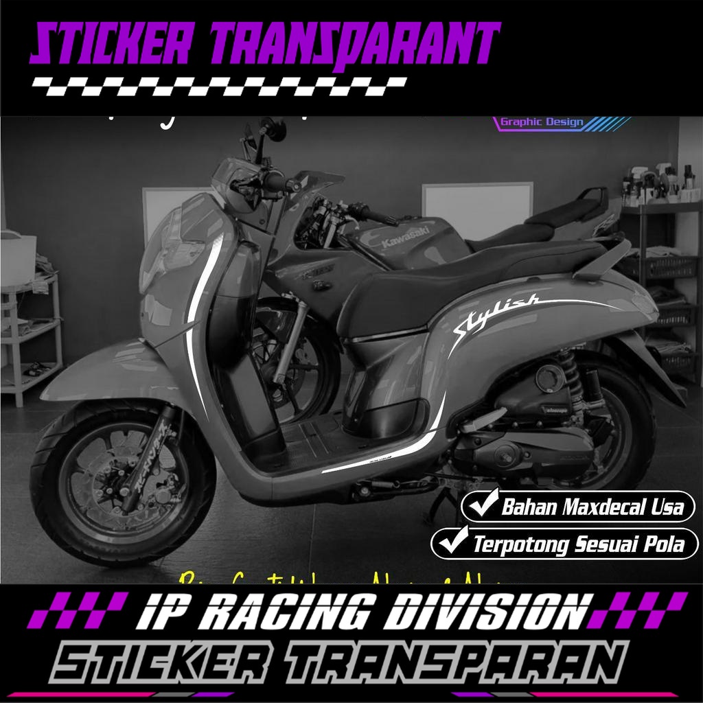 STIKER SCOOPY 2018 - STRIPING SCOOPY 2018 TRANSPARAN UV