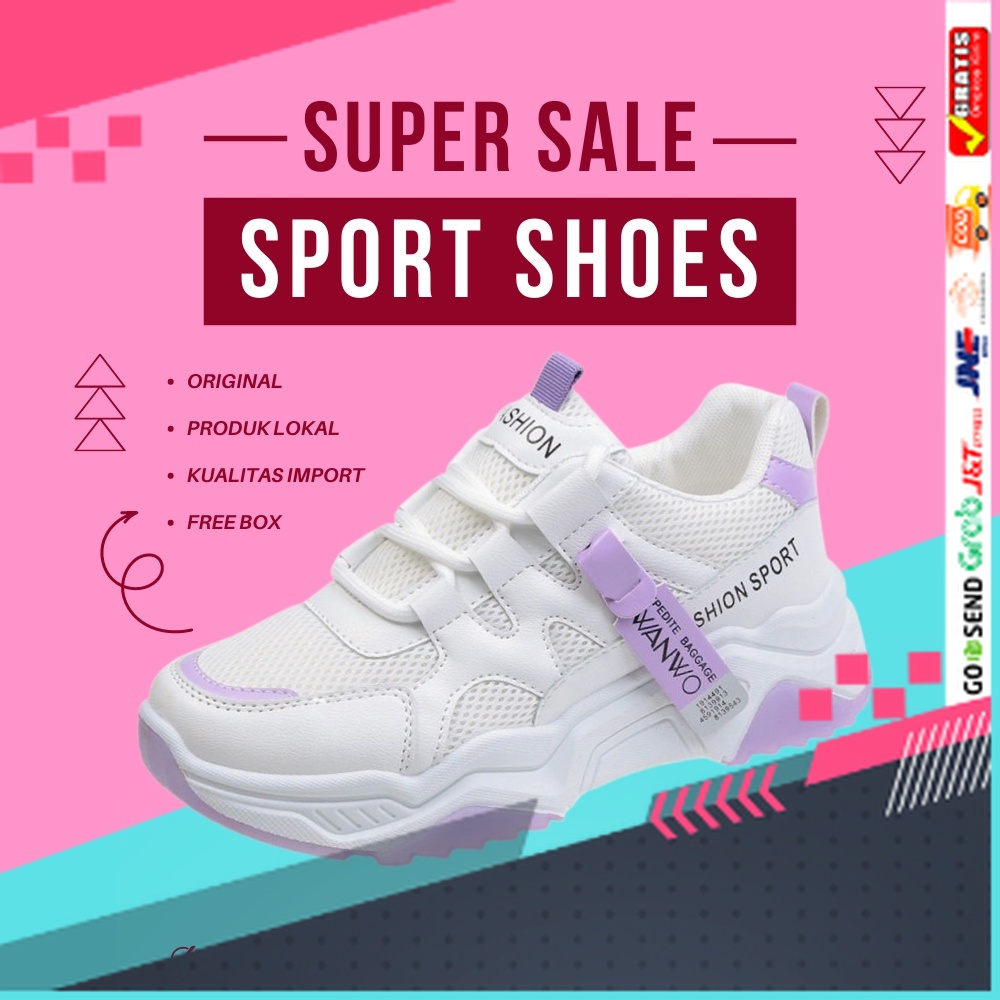 UKURAN SIZE 37 38 39 40 41 42 43 44 45 /SEPATU SNEAKERS WANITA JINTU MANMO MODEL TERBARU MURAH KEREN