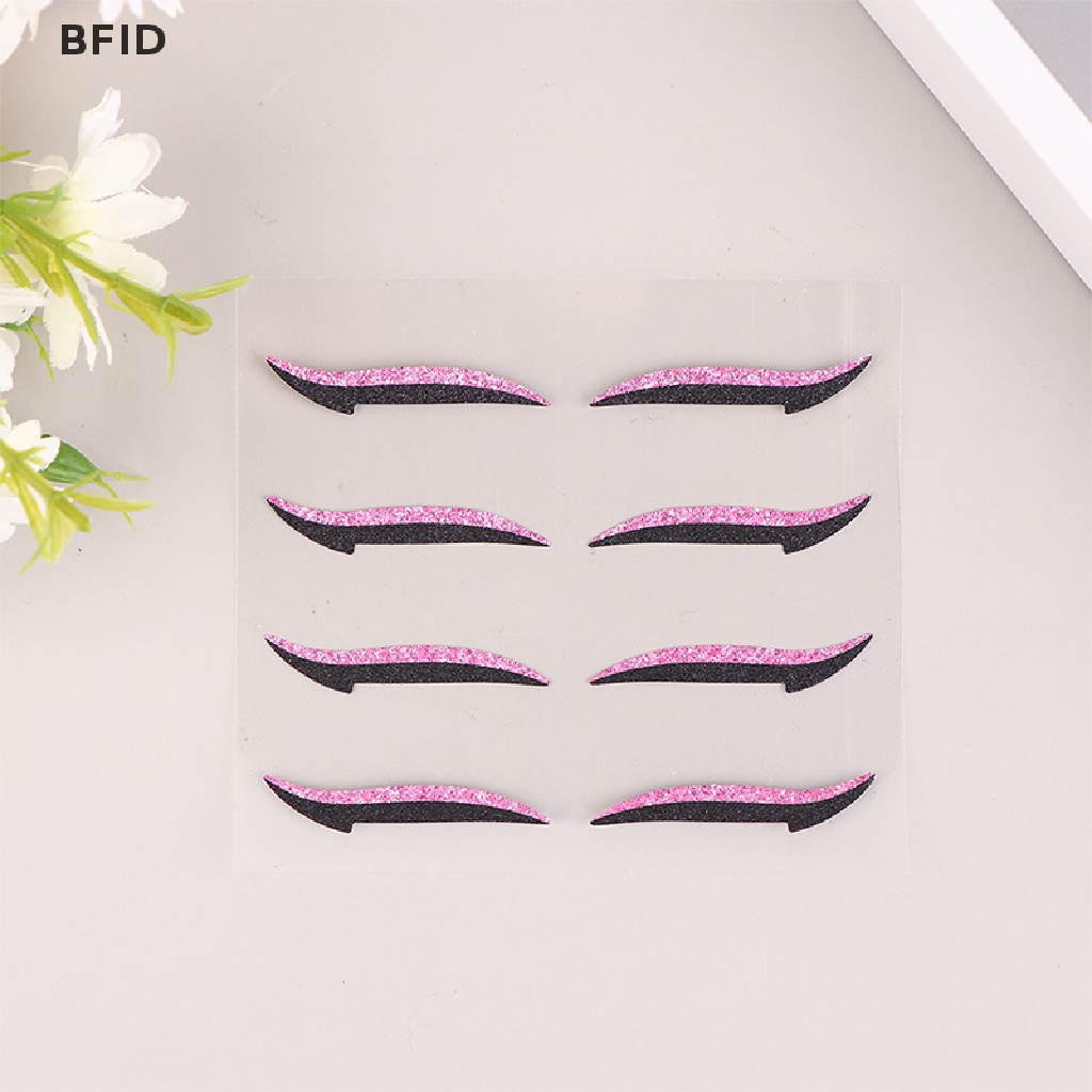 [BFID] 4pasang 3D Bulu Mata Palsu Glitter Eyeliner Set Self Adhesive Eyelid Patch [ID]