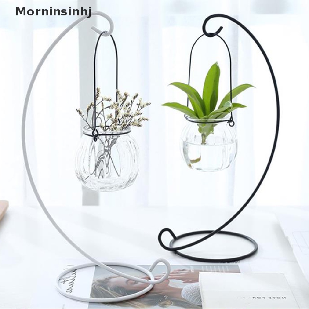 Mornin 1PCS Retro Glass Ball Hanging Stand Table Ball Lantern Holder Dekorasi Rumah id