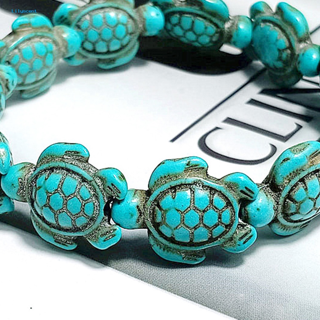 Lilyscent Wanita Pria Gelang Kasual Untuk Tanggal Handmade Turquoise Unisex Bracelet Cantik