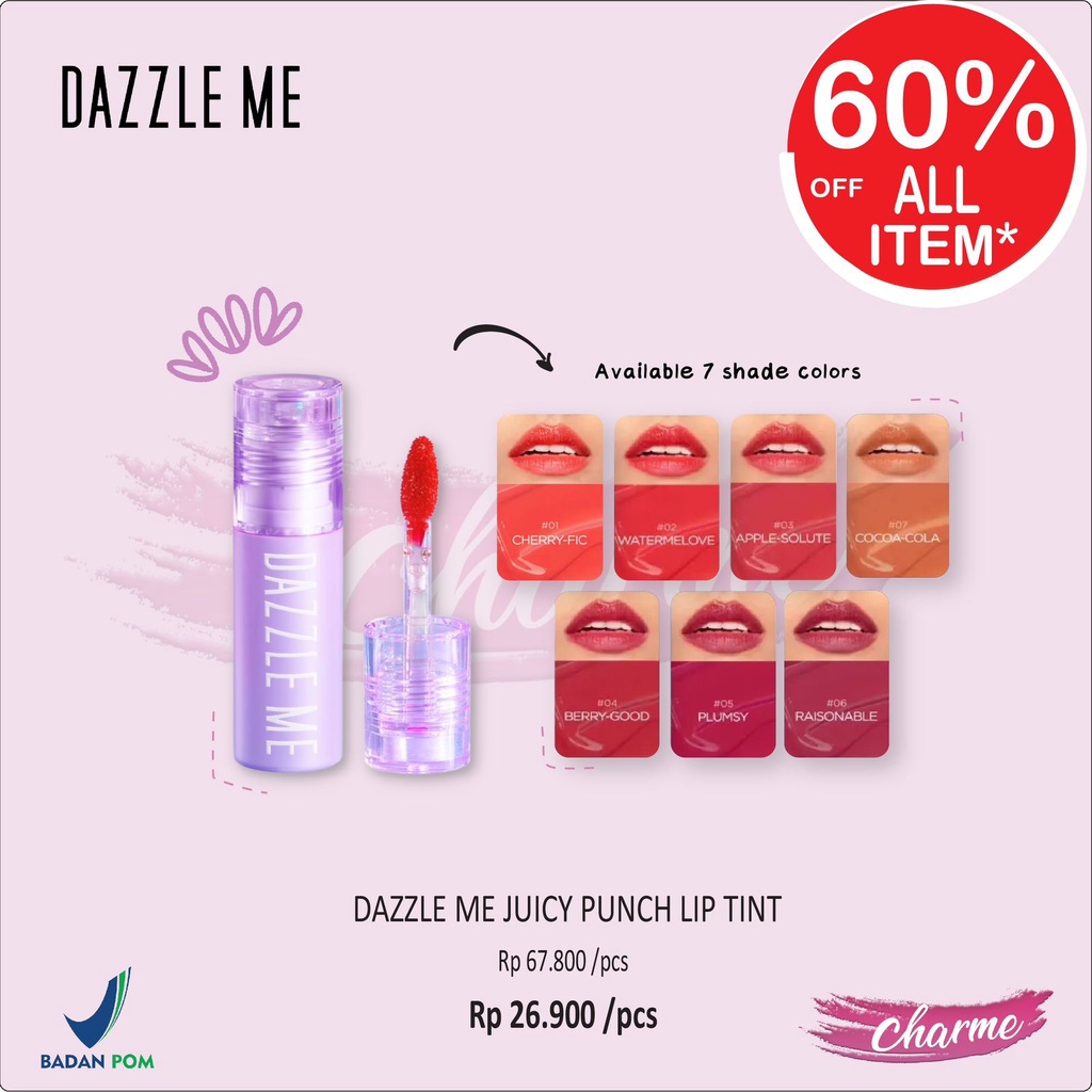 (READY &amp; ORI) DAZZLE ME JUICY PUNCH LIP TINT GLOSSY BPOM