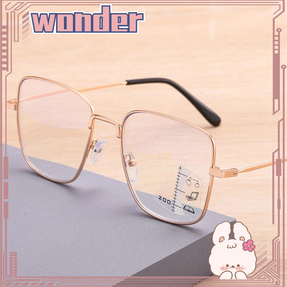 Wonder Kacamata Baca Perlindungan UV Vision Diopter Progresif Multifocal Metal Kacamata Komputer