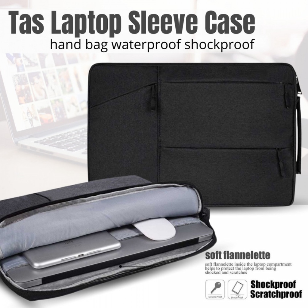 DEALCASE Tas Laptop Sleeve Case Hand Bag Waterproof Shockproof - M1