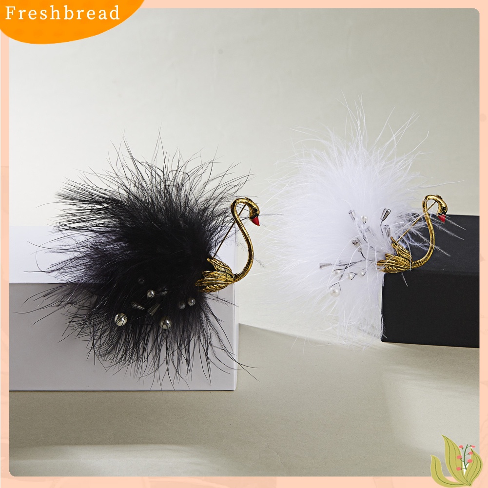 &lt; Freshbread &gt; Unisex Mutiara Imitasi Berlian Imitasi Bulu Burung Hewan Bros Pin Kemeja Kerah Perhiasan