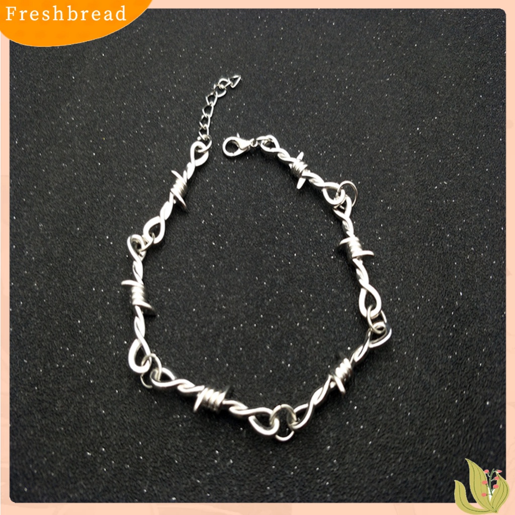 &lt; Freshbread &gt; Unisex Hip-hop Gothic Punk Gaya Kawat Duri Choker Gelang Bangle Perhiasan Hadiah