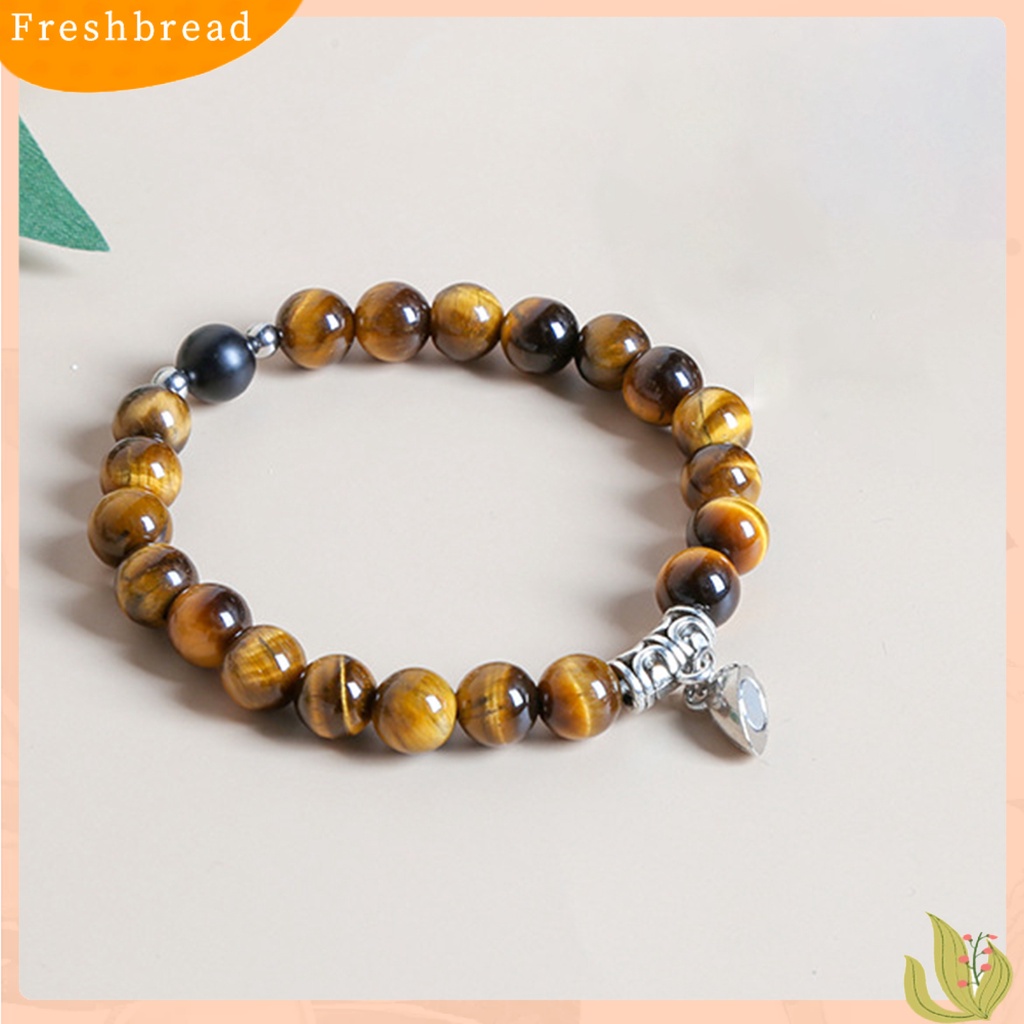 &lt; Freshbread &gt; 2Pcs Gelang Kekasih Manik Dekorasi Hati Ultralight Makna Tiger Eye Stone ic Couple Bracelet Untuk Hari Valentine