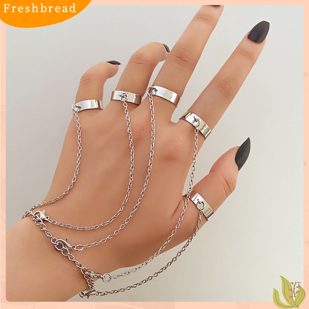 &lt; Freshbread &gt; Gelang Unisex Rantai Geometris Pergelangan Tangan Pria Wanita Punk Pembukaan Cincin Gelang Untuk Club