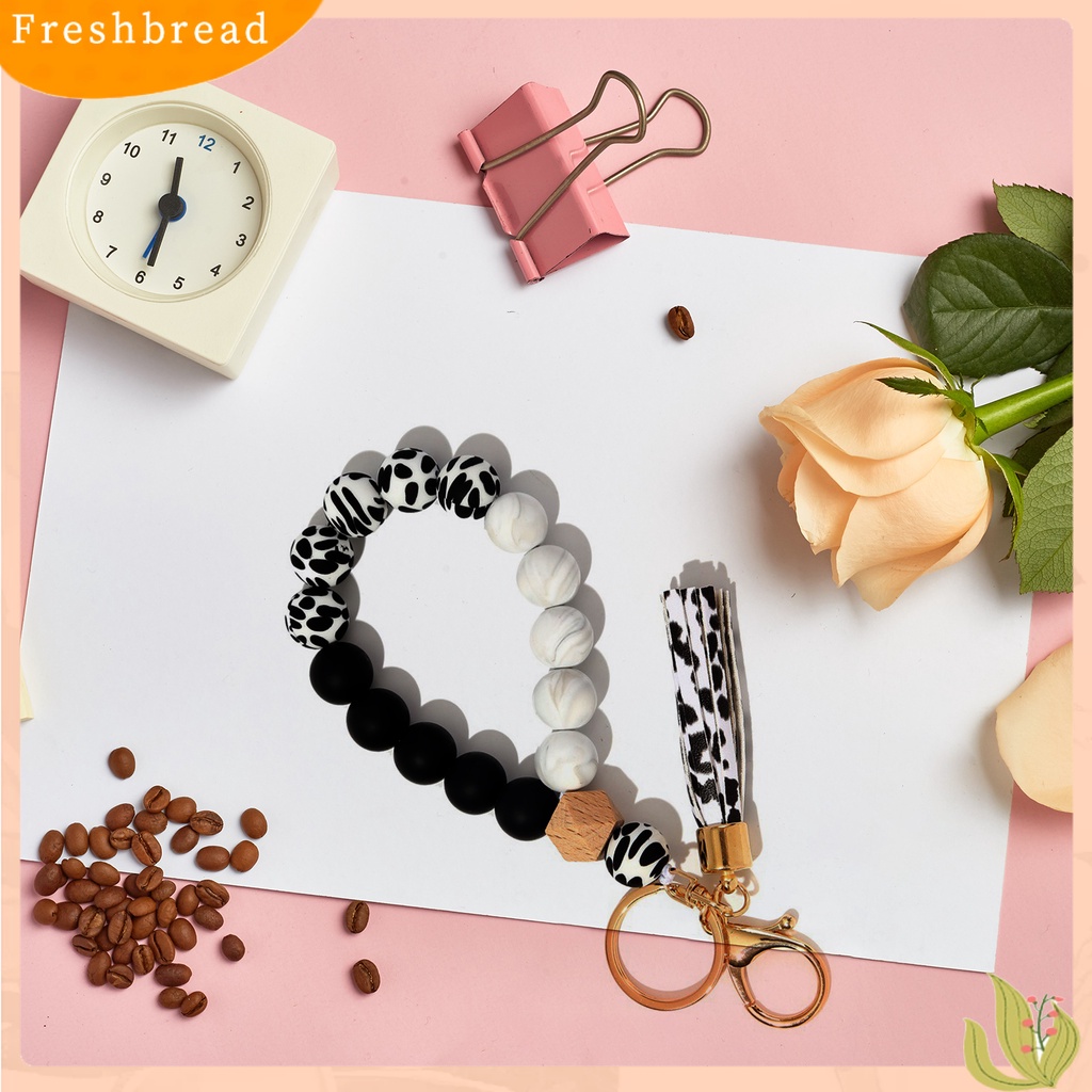 &lt; Freshbread &gt; Gelang Keyring Hias Manik-Manik Melar Portable Bangle Wristlet Gantungan Kunci Untuk Wanita