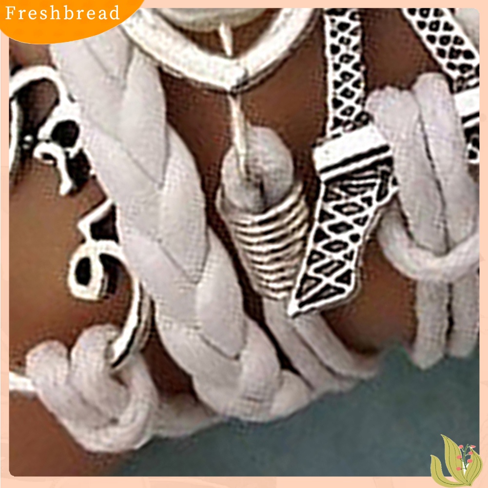 &lt; Freshbread &gt; Wanita Chic Dikepang Multilayer Cinta Hati Menara Eiffel Gelang Kulit Imitasi