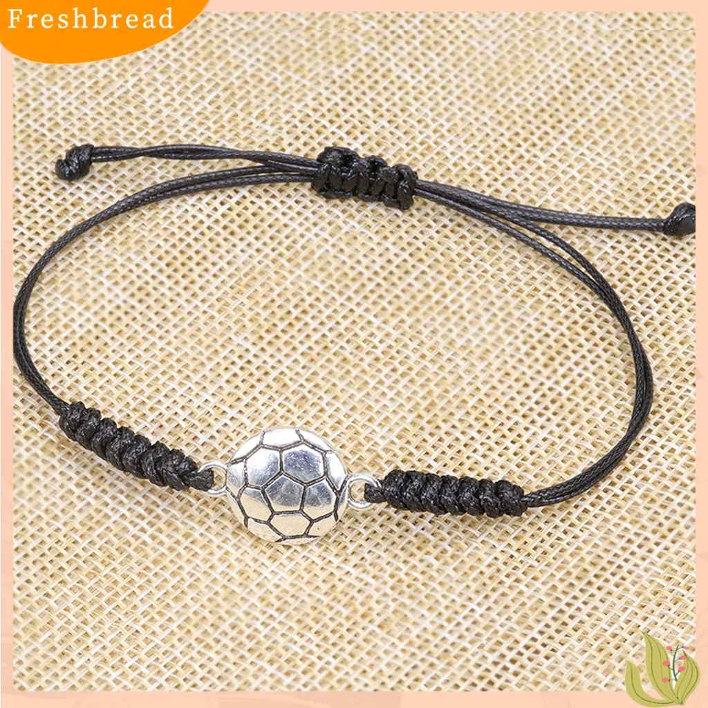 &lt; Freshbread &gt; Gelang Olahraga Sepak Bola Dikepang Unisex Adjustable Wax Line Bracelet Fan Gift