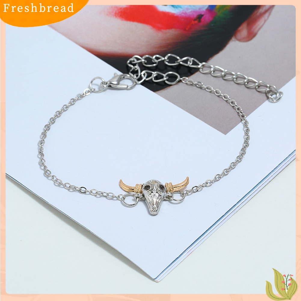 &lt; Freshbread &gt; 4Pcs/Set Wanita Fashion Cow Head Heart Knot Charm Gelang Bangle Perhiasan Hadiah