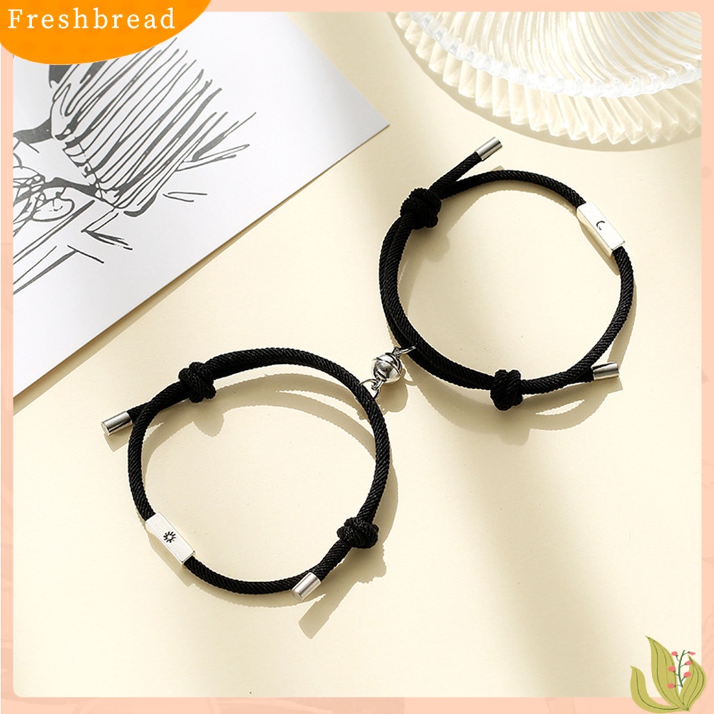 &lt; Freshbread &gt; 1pasang Gelang Mengepang Colorfast Dekorasi Multicolor Opsional Adjustable Gelang Pasangan Untuk Liburan