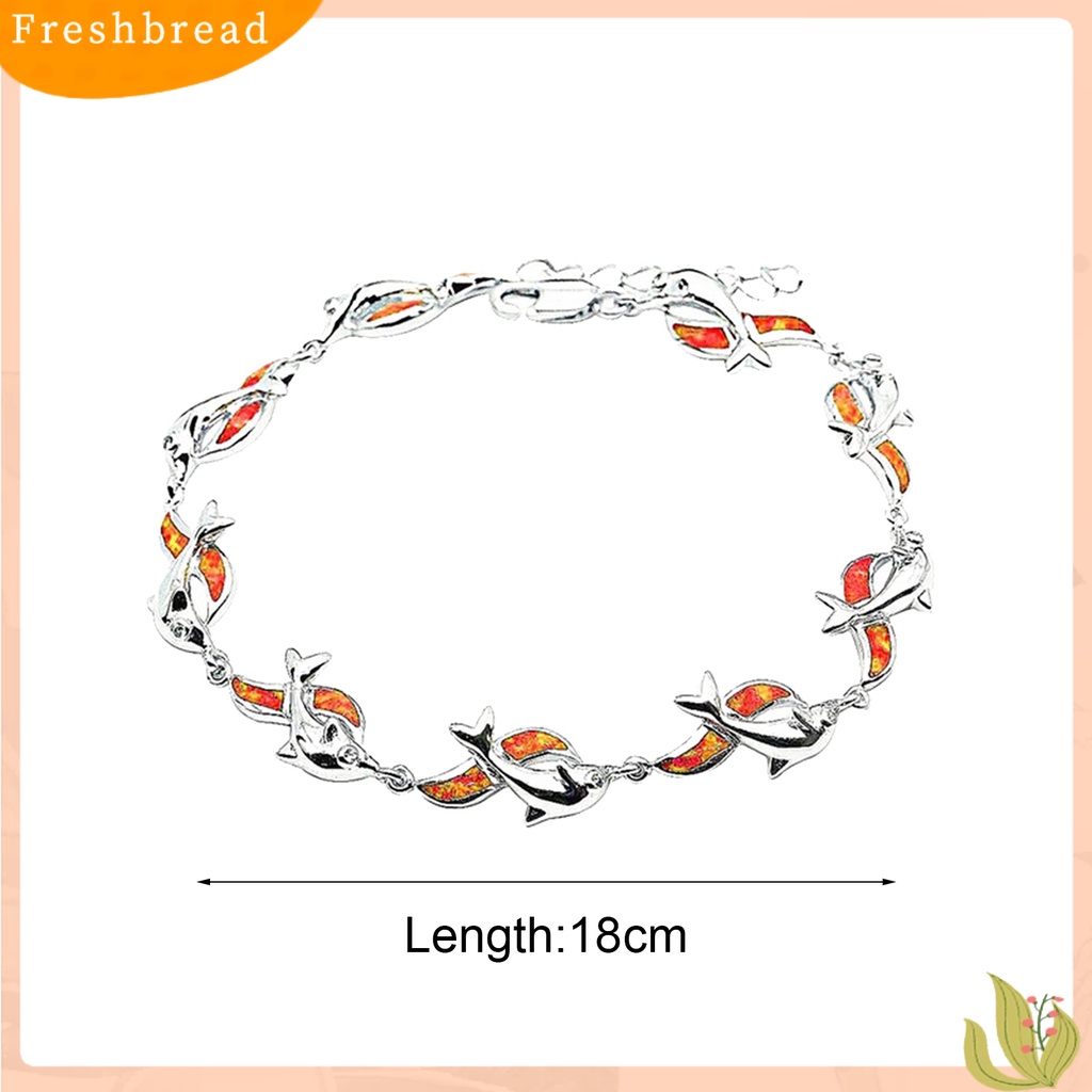 &lt; Freshbread &gt; Gelang Dolphin Charm Perhiasan Hadiah Paduan Wanita Fashion Dolphin Rantai Gelang Untuk Pesta Perjamuan