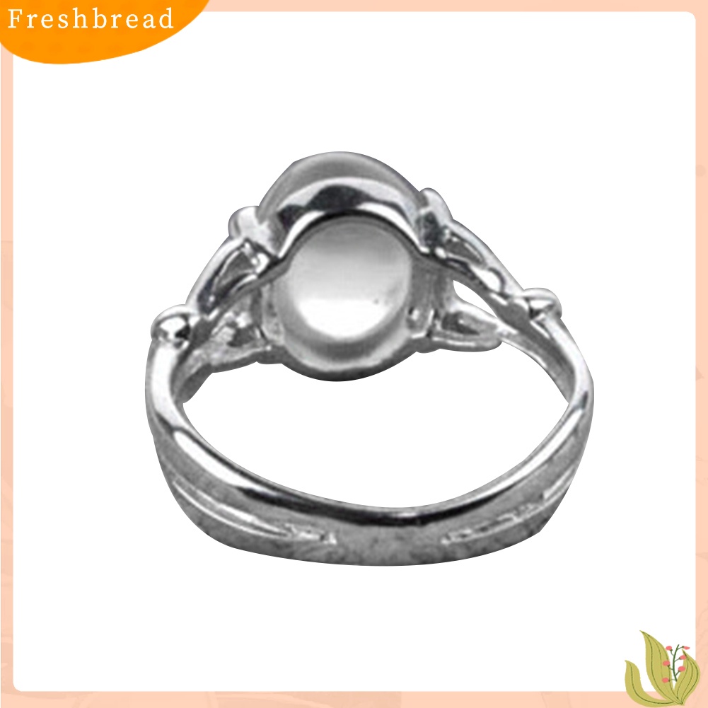 &lt; Freshbread &gt; Vintage Moonstone Bertatahkan Jari Cincin Wanita Perhiasan Pernikahan Hadiah Hari Valentine