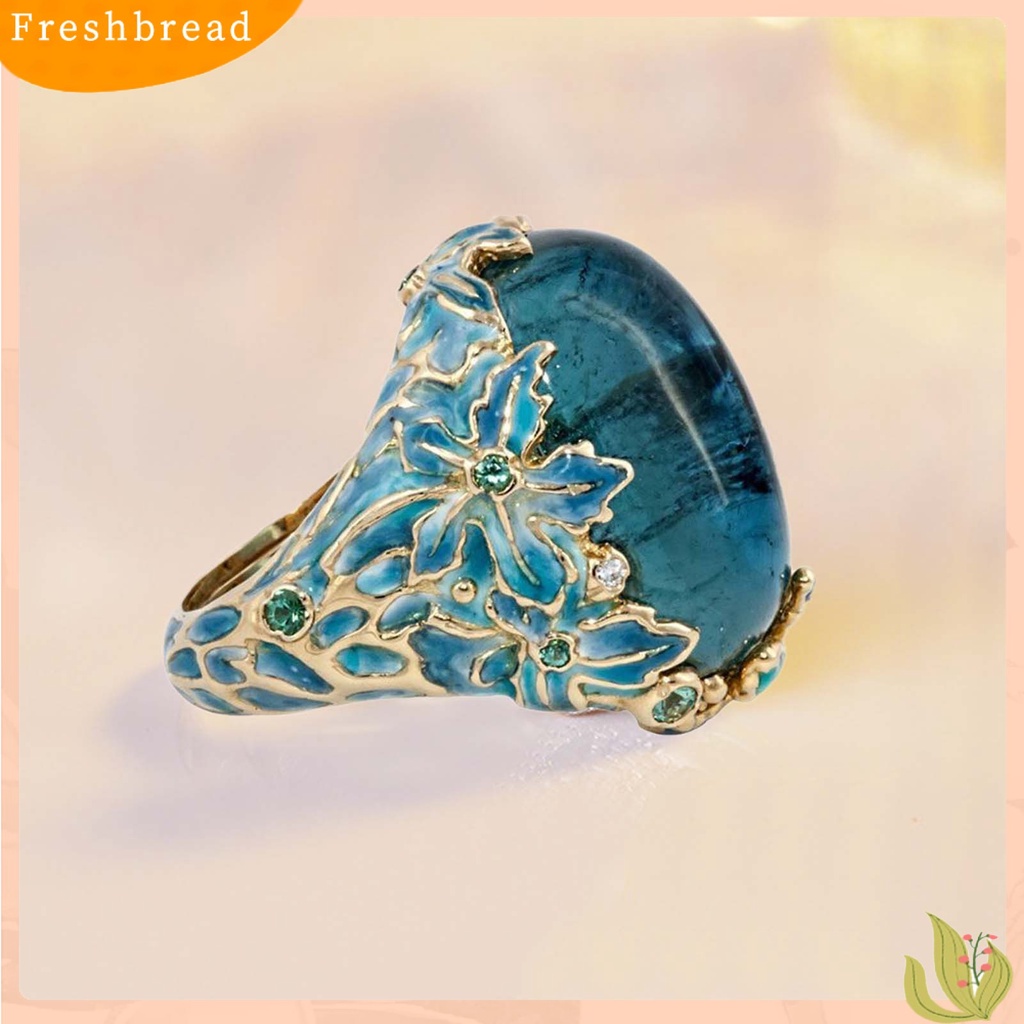 &lt; Freshbread &gt; Cincin Hias Eye-catching Anti-Cacat Retro Elegan Bunga Elemen Lady Ring Untuk Kehidupan Sehari-Hari