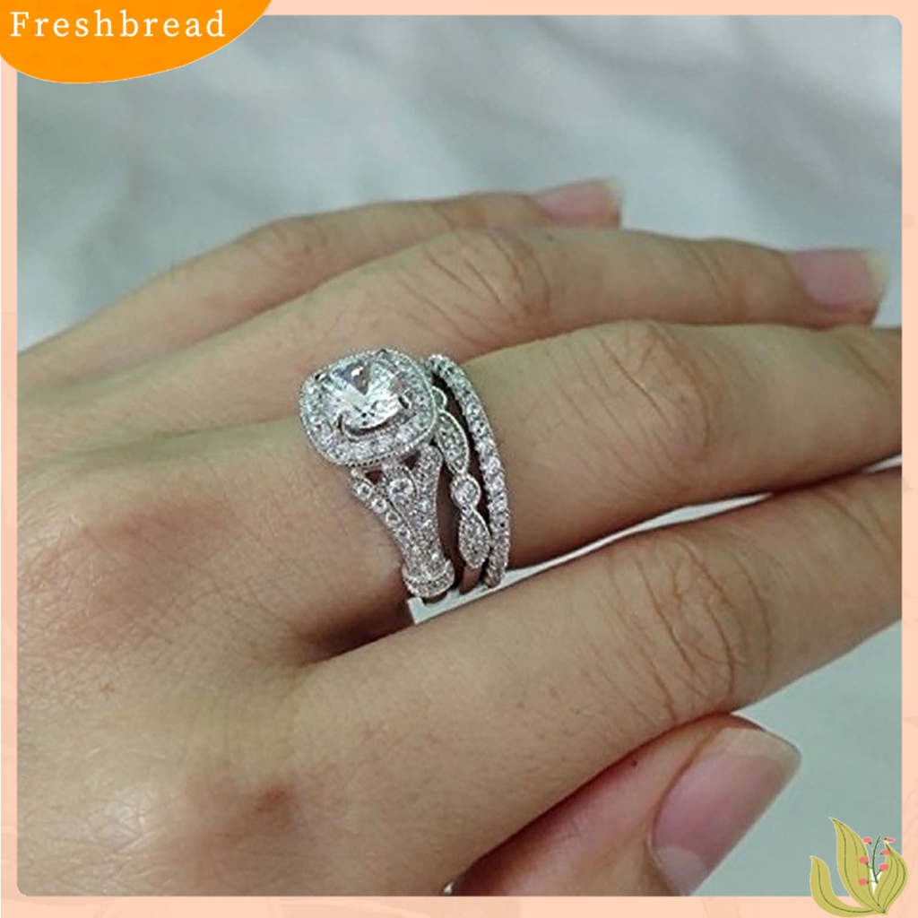 &lt; Freshbread &gt; 3Pcs Cincin Jari Cantik Mengkilap Indah Kreatif Populer Cincin Pernikahan Untuk Pertunangan