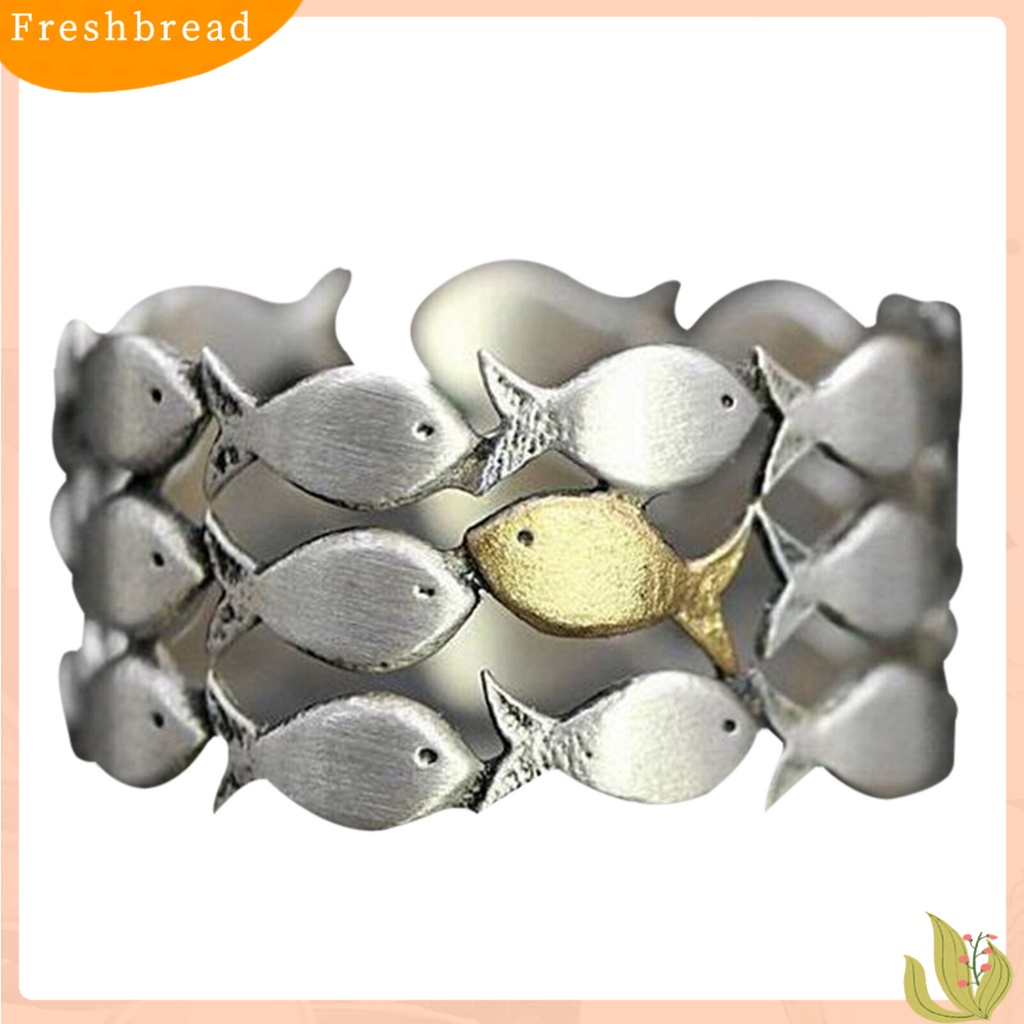 &lt; Freshbread &gt; Cincin Susun Adjustable Unik Tidak Alergi Eternity Cute Little Fish Fashion Ring Untuk Harian