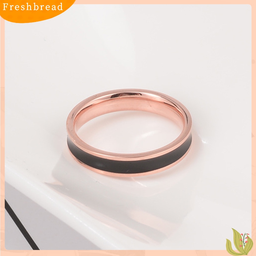 &lt; Freshbread &gt; Fashion Wanita Enamel Baja Titanium Band Jari Cincin Hadiah Perhiasan Pesta Pernikahan