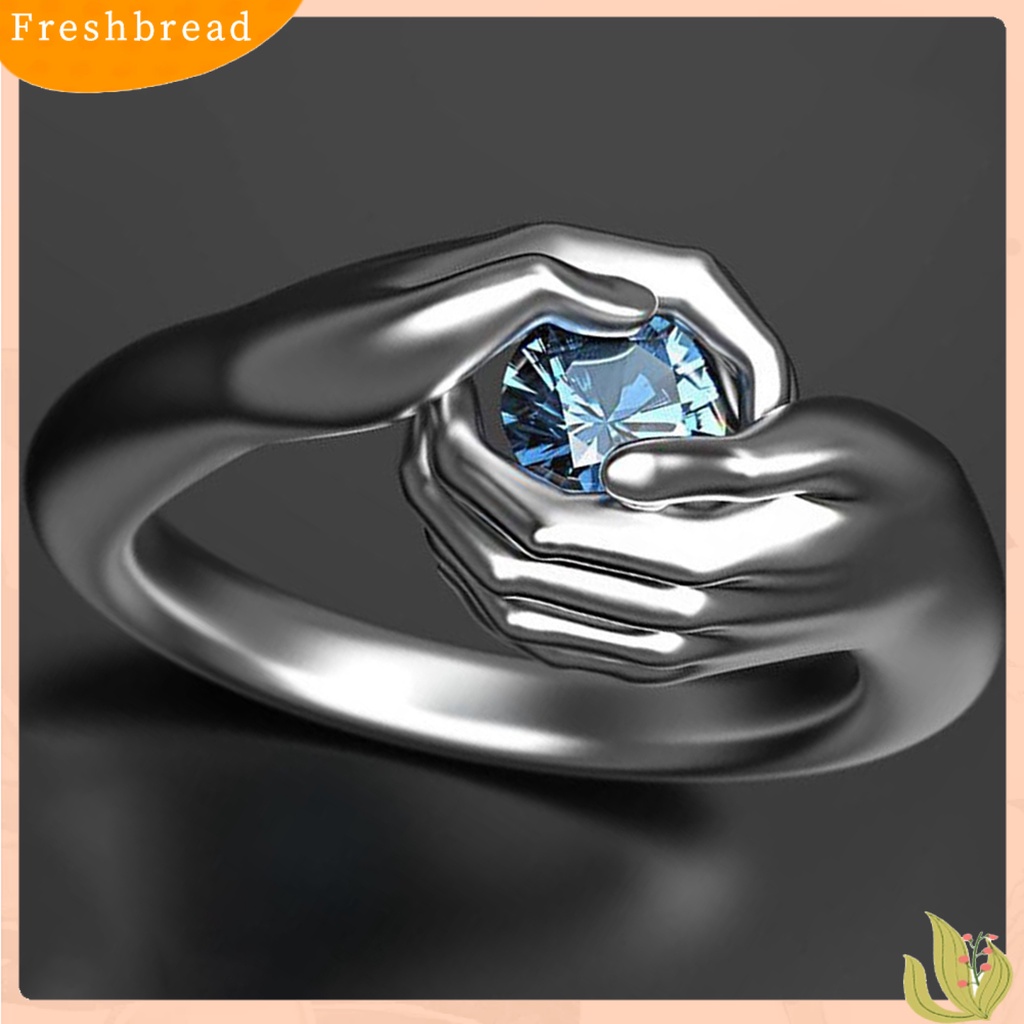 &lt; Freshbread &gt; Wanita Cincin Alloy Electroplated Anti Tarnish Hugging Cubic Zirconia Finger Ring Untuk Anniversary