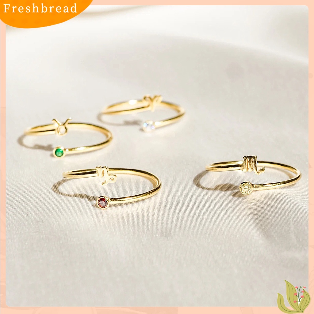 &lt; Freshbread &gt; Wanita Cincin Konstelasi Berlian Imitasi Klasik Fashion Penampilan Electroplating Finger Ring Untuk Pakaian Sehari-Hari