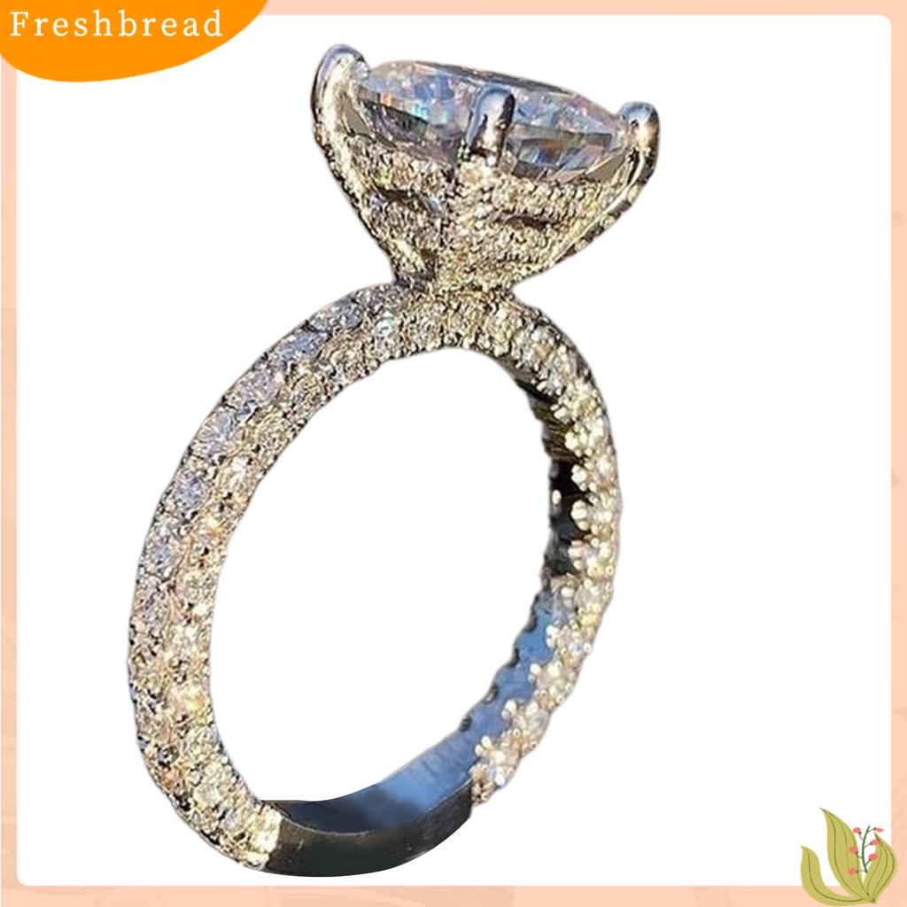 &lt; Freshbread &gt; Wanita Cincin Persegi Besar Cubic Zirconia Perhiasan Fashion Penampilan Indah Jari Cincin Untuk Pernikahan