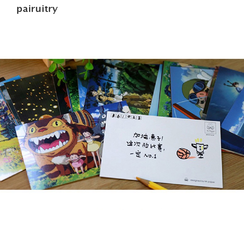 Prt 30lembar/LOT Kartun Postcard vintage Paings Hayao Miyazaki Greeg Card PRT