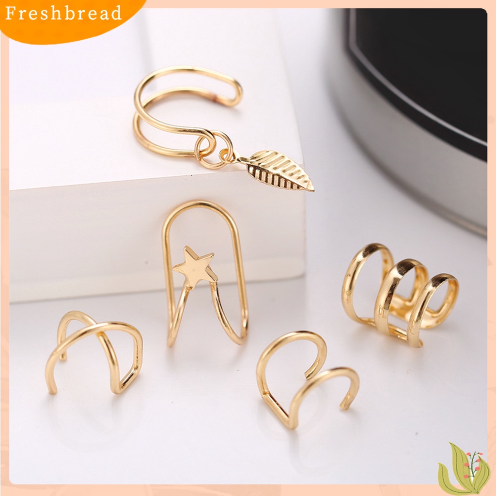 &lt; Freshbread &gt; 5Pcs/Set Kreatif Ganda C Berbentuk U Tulang Rawan Tanpa Tindik Anting Klip Telinga