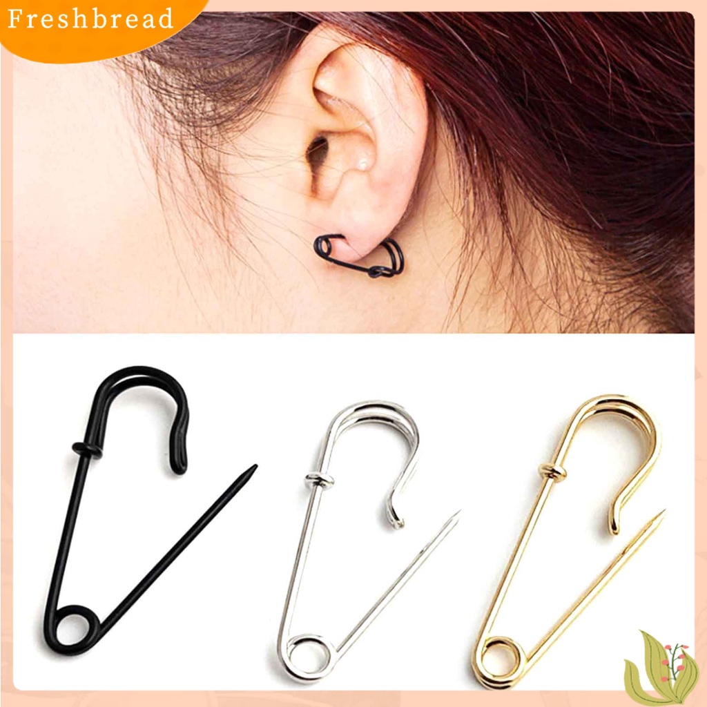 &lt; Freshbread &gt; 1pasang Anting Tusuk Wanita Bentuk Pin Punk Alloy Mini Untuk Belanja