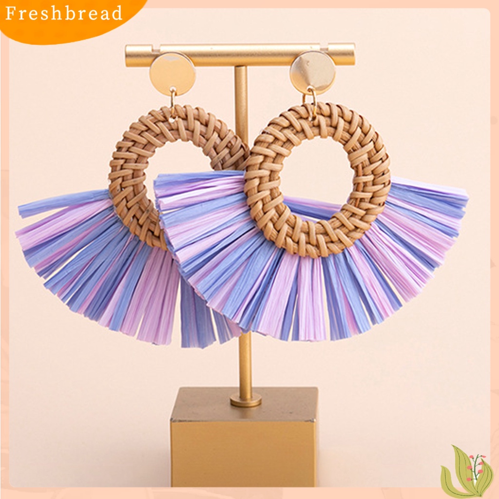 &lt; Freshbread &gt; Anting Gaya Etnik Menawan Liontin Wanita Anting Giwang Rumbai Elegan Untuk Liburan