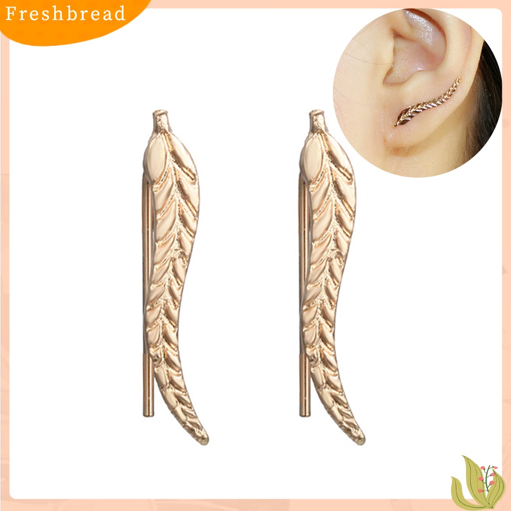 &lt; Freshbread &gt; Fashion Wanita Bentuk Daun Manset Telinga Klip Anting Tindik Pesta Perhiasan Hadiah