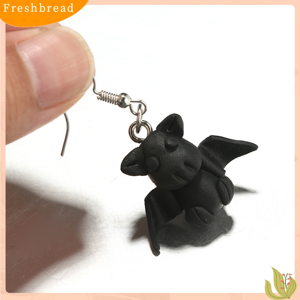 &lt; Freshbread &gt; Lucu Wanita 3D Kartun Hewan Polymer Clay Pendant Hook Anting Perhiasan Hadiah