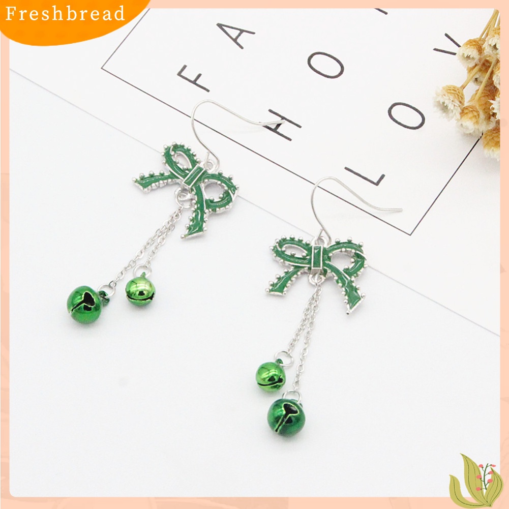 &lt; Freshbread &gt; Fashion Wanita Ikatan Simpul Bell Rantai Menjuntai Drop Hook Anting Perhiasan Hadiah Xmas