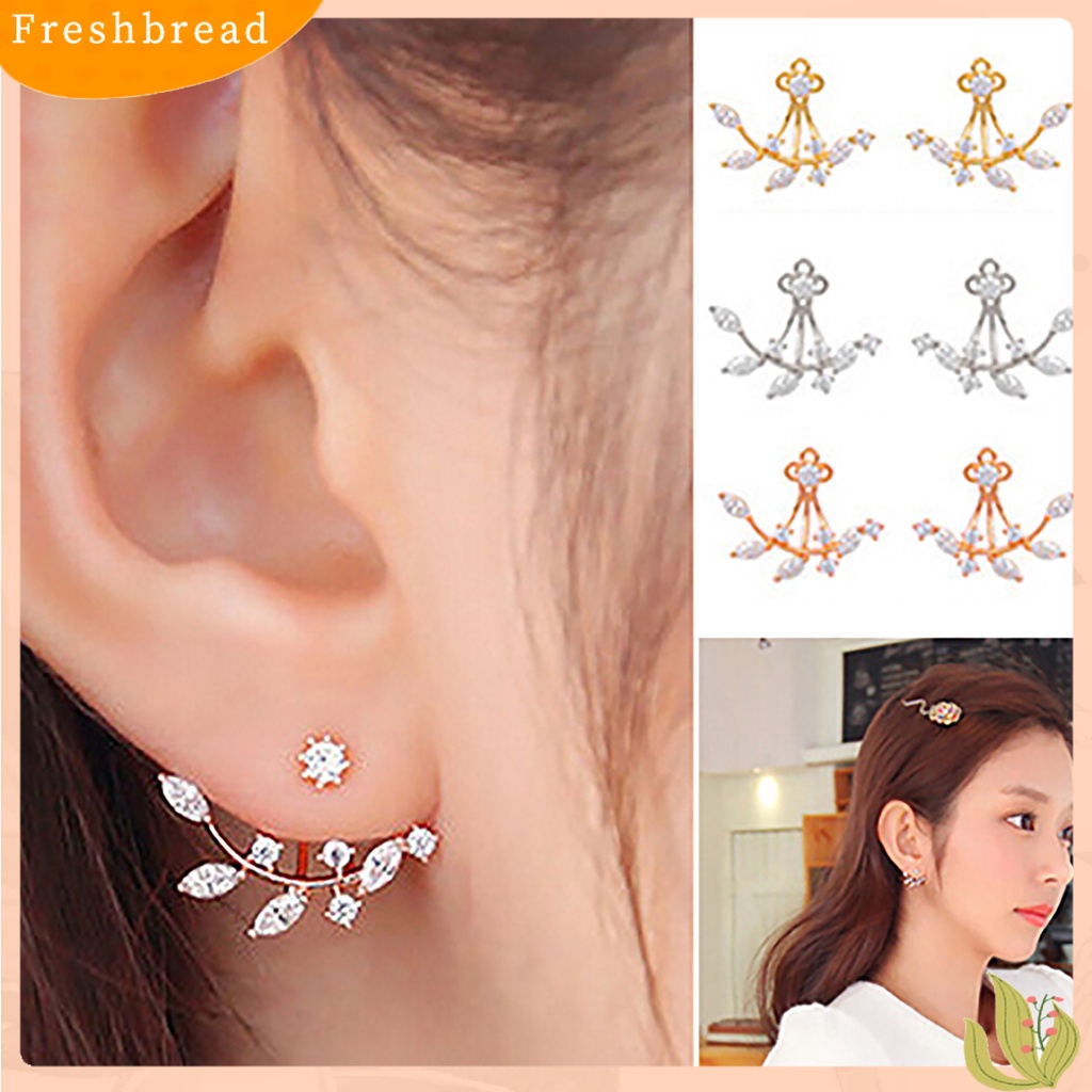 &lt; Freshbread &gt; 1pasang Anting Wanita Perhiasan Menarik Hadiah Mini Wanita Berlian Imitasi Ear Studs Untuk Pernikahan