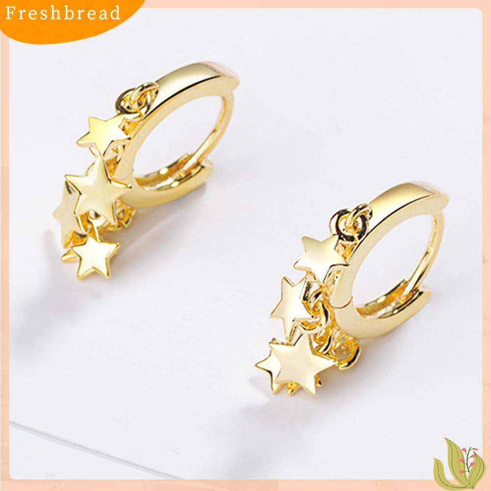 &lt; Freshbread &gt; Fashion Wanita Bintang Liontin Huggie Anting Tindik Pesta Club Perhiasan Hadiah