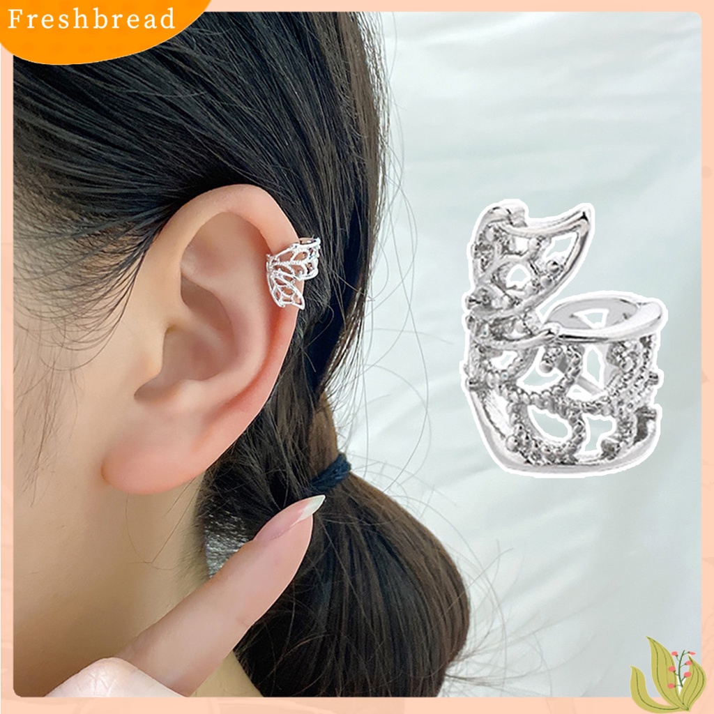 &lt; Freshbread &gt; 1Pc Manset Telinga Non-Piercing Hypoallergenic High Gloss Cantik Mini Hadiah Fashion Perhiasan Berongga Kupu-Kupu Klip Bungkus Tulang Rawan Anting-Anting Untuk Harian